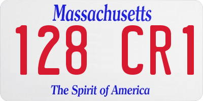 MA license plate 128CR1