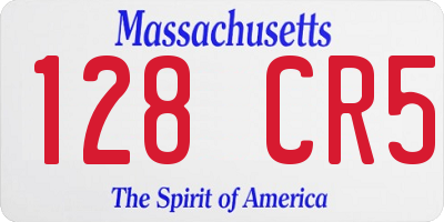 MA license plate 128CR5