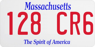MA license plate 128CR6