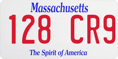 MA license plate 128CR9