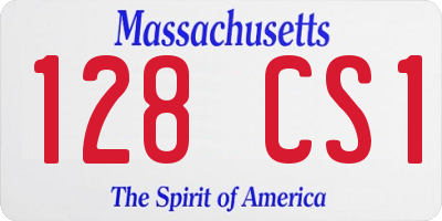 MA license plate 128CS1
