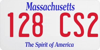 MA license plate 128CS2