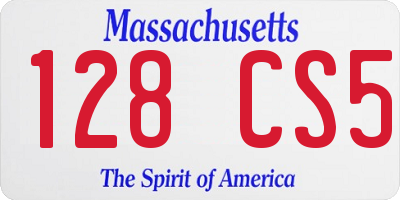 MA license plate 128CS5