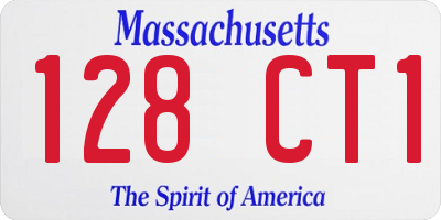 MA license plate 128CT1