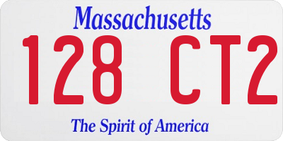 MA license plate 128CT2