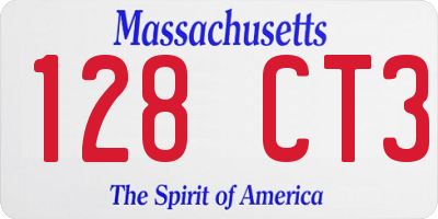 MA license plate 128CT3
