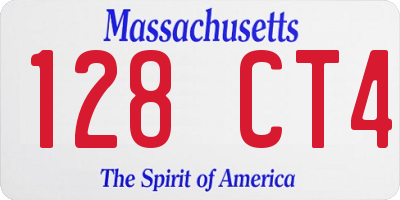 MA license plate 128CT4