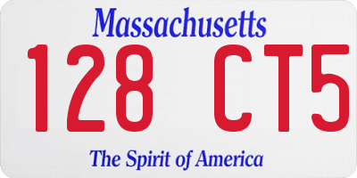 MA license plate 128CT5