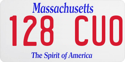 MA license plate 128CU0