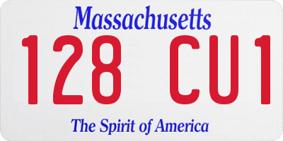 MA license plate 128CU1