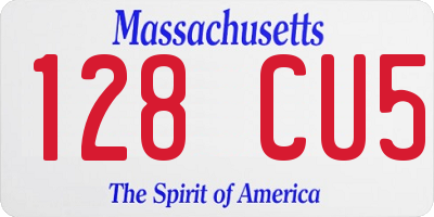 MA license plate 128CU5