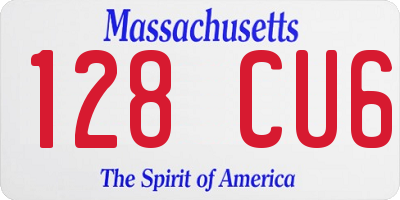 MA license plate 128CU6