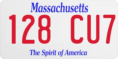 MA license plate 128CU7