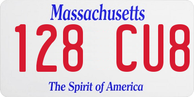 MA license plate 128CU8