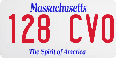 MA license plate 128CV0