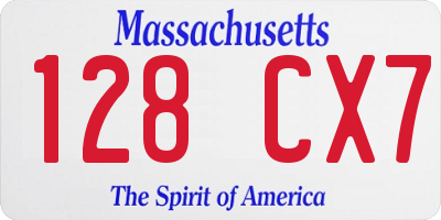 MA license plate 128CX7