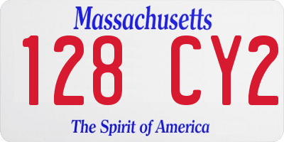 MA license plate 128CY2
