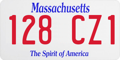 MA license plate 128CZ1