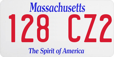 MA license plate 128CZ2