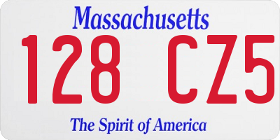 MA license plate 128CZ5