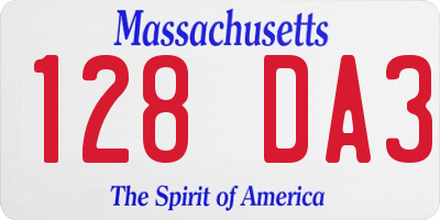 MA license plate 128DA3