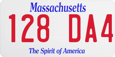MA license plate 128DA4
