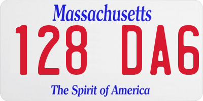MA license plate 128DA6