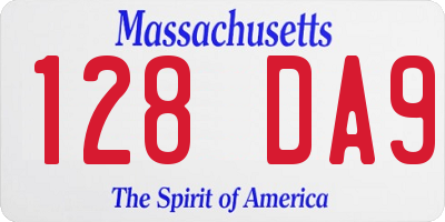 MA license plate 128DA9