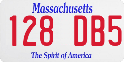 MA license plate 128DB5