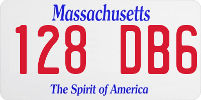 MA license plate 128DB6