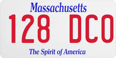 MA license plate 128DC0