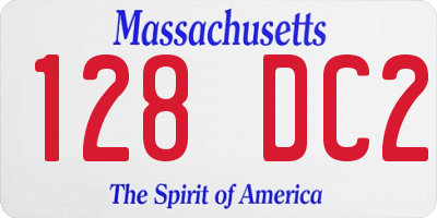 MA license plate 128DC2