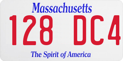 MA license plate 128DC4