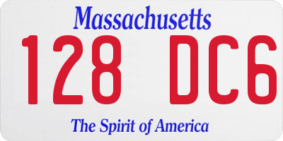 MA license plate 128DC6