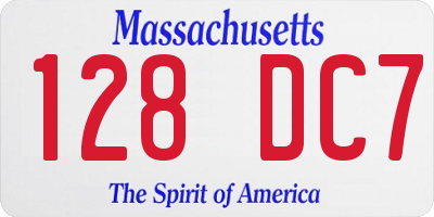 MA license plate 128DC7