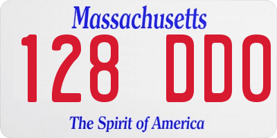 MA license plate 128DD0