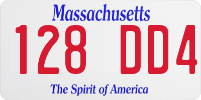 MA license plate 128DD4