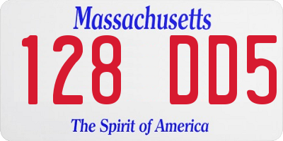 MA license plate 128DD5