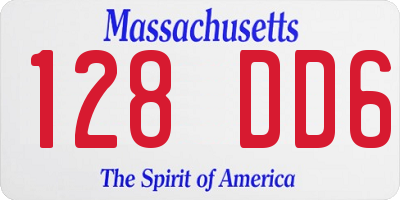 MA license plate 128DD6
