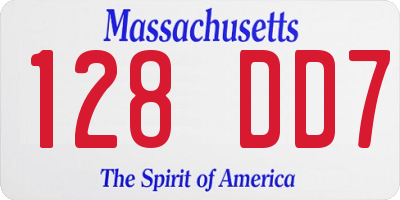MA license plate 128DD7