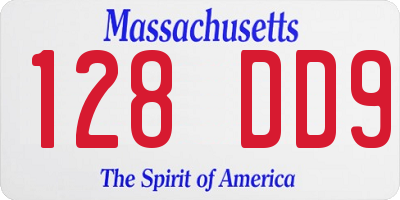 MA license plate 128DD9