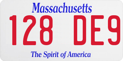 MA license plate 128DE9