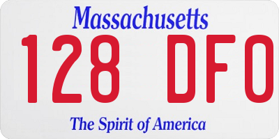 MA license plate 128DF0