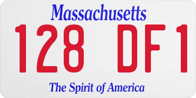 MA license plate 128DF1