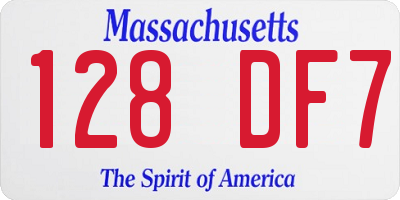 MA license plate 128DF7