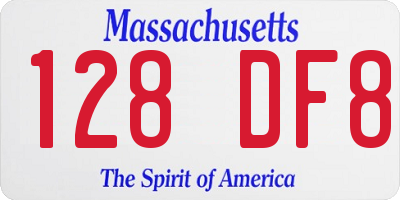 MA license plate 128DF8