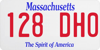 MA license plate 128DH0