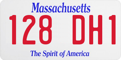 MA license plate 128DH1