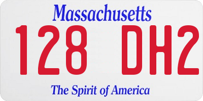 MA license plate 128DH2