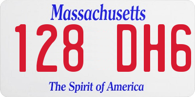 MA license plate 128DH6